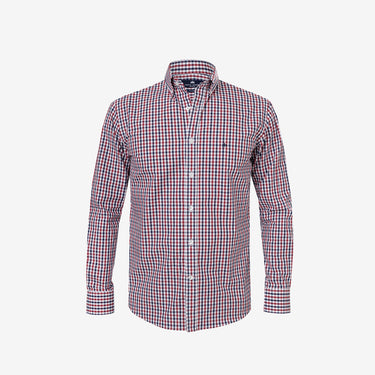 Red and Navy Checks Detail Shirt Tailored Fit