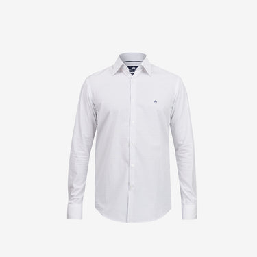 White and Navy Detail Printed Shirt Regular Fit