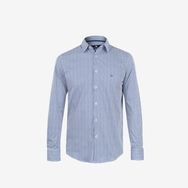 Blue Striped Knitted Shirt Tailored Fit