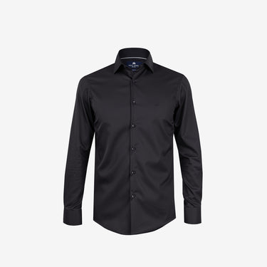 Black Lustrous Poplin Shirt Regular Fit