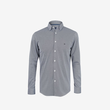 Dark Blue Pin-Point Knitted Shirt Tailored Fit