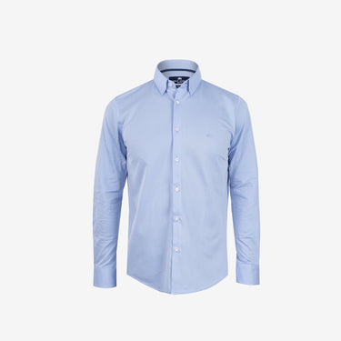Light Blue Geometric Knitted Shirt Slim Fit