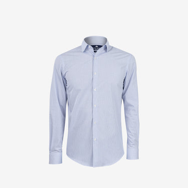 Blue Micro Checks Shirt Regular Fit