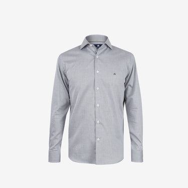 Grey Dobby Geometric Shirt Tailored Fit