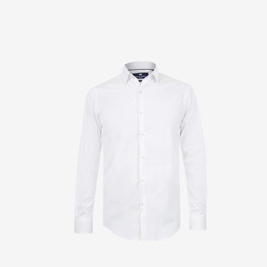 White Stretch-Cotton Poplin Shirt Slim Fit