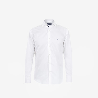 White Dobby Geometric Shirt Tailored Fit