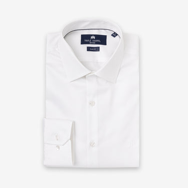 White Lustrous Poplin Shirt Regular Fit