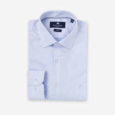 Light Blue Twill Fabric Shirt Regular Fit