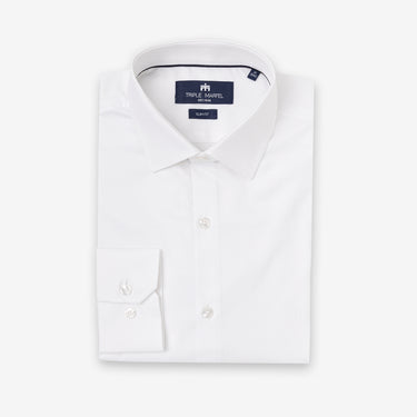 White Twill Fabric Shirt Regular Fit