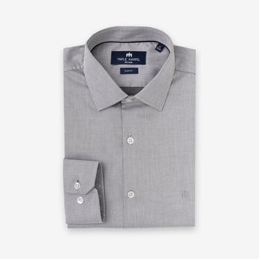 Light Grey Twill Fabric Shirt Regular Fit