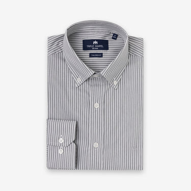 Grey Stripes Shirt Tailored Fit