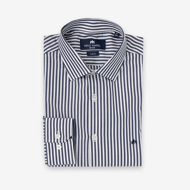 Dark Blue Stripes Non-Iron Shirt Regular Fit
