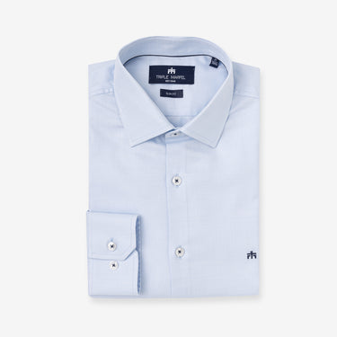 Light Blue Twill Cotton & Lyocell Shirt Regular Fit