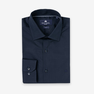 Navy Premium Poplin Shirt Slim Fit