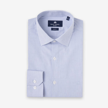 Blue Micro Checks Shirt Slim Fit