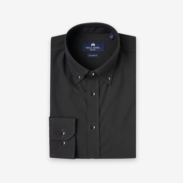 Black Water Repellent Shirt Tailored Fit