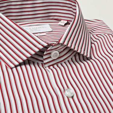 PREMIUM PIGALE WHITE AND RED STRIPED SHIRT