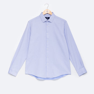 Camisa Premium Twill Azul Riscas Invertidas Regular 