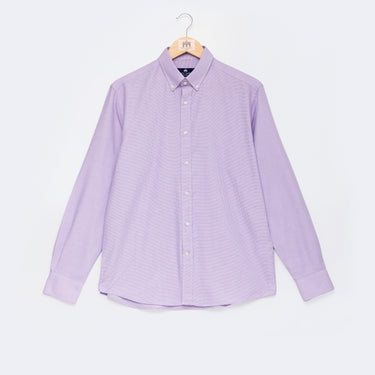 Camisa Padrão Pin Point Azul-Roxo