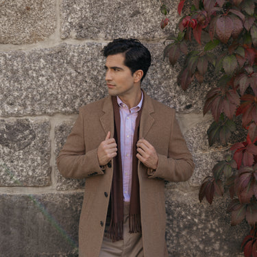 Camisa Padrão Pin Point Azul-Roxo